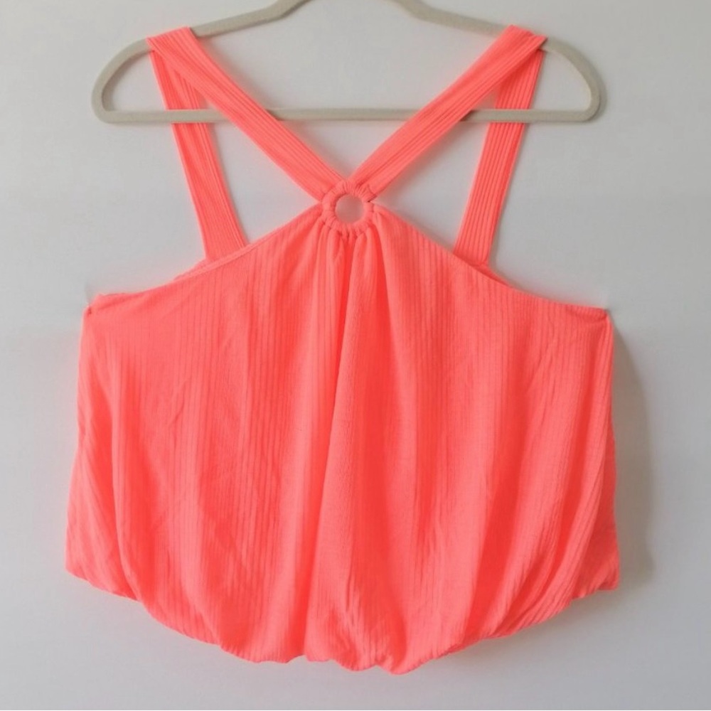 Free People Neon Pink Sleeveless Blouse